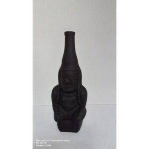 Folk‎ Art Bottle Sculpture Mexican Pottery Decorative Bottle Vase Black